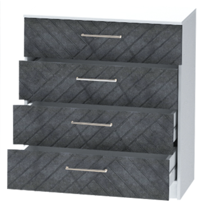 Комод №1 "Иннэс-7", Белый/Бетон графит