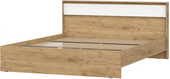 Кровать двойная Некст 1, Дуб золотой, Белый