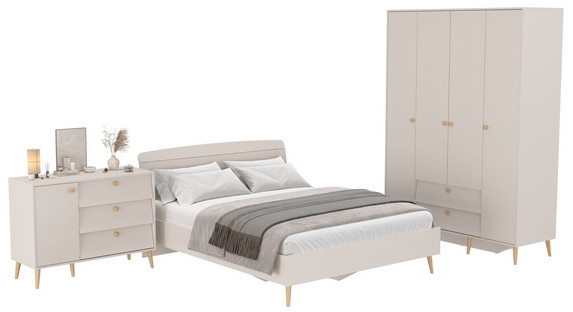 Афина Спальня 11-1600, цвет кашемир серый, сп.м. 1600х2000 мм., б/м, основание есть - фанера