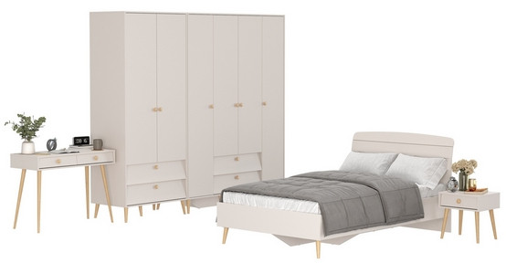 Афина Спальня 40-1200, цвет кашемир серый, сп.м. 1200х2000 мм., б/м, основание есть - фанера