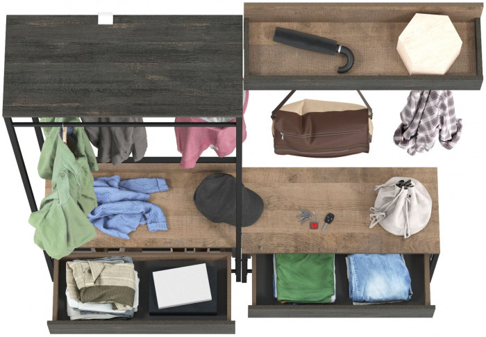 Трувор Прихожая 213, дуб гранж песочный/интра