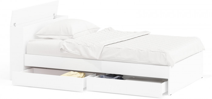 Ксения Кровать с ящиками 1200, белый
