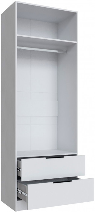 Шкаф Мадрид (0,8) с 2 ящ. с зеркалом, Белый