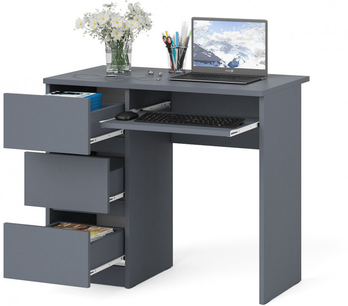 Мори компьютерный стол МС-6 левый, графит