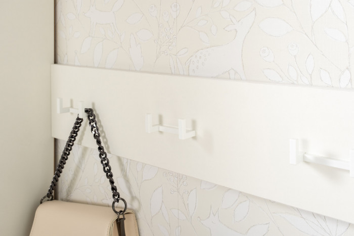 Октава Прихожая 32, белый шагрень/дуб крафт золотой/фасады МДФ белый шагрень