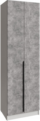 Шкаф Мадрид (0,7) с полками без зеркала, Белый/Ателье светлое