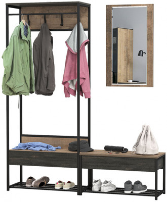 Трувор Прихожая 214, цвет дуб гранж песочный/интра, ШхГхВ 160х36,6х194,2 см., универсальная сборка