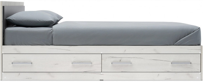Фиеста NEW Кровать 1,6м с ящиками (Дуб крафт белый/Графит)