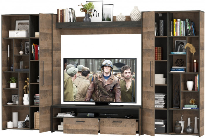 Трувор Гостиная 075, дуб гранж песочный/интра