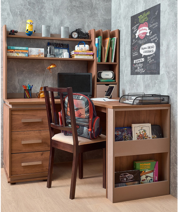 Стол приставной угловой Натуре 86, дуб табачный