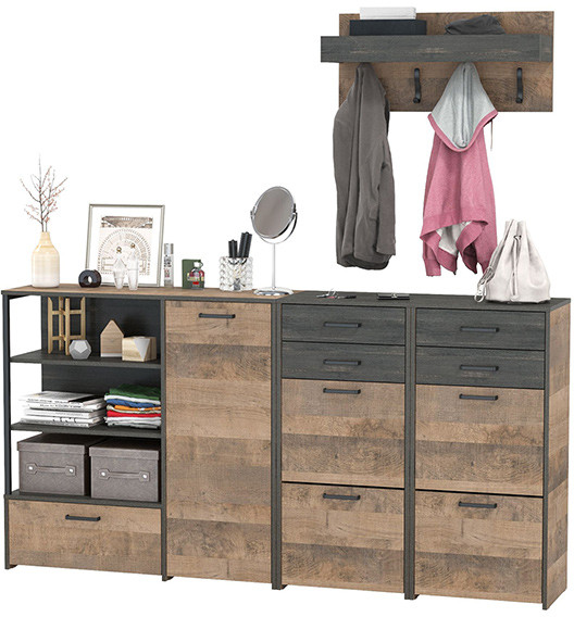 Трувор Прихожая 156, дуб гранж песочный/интра