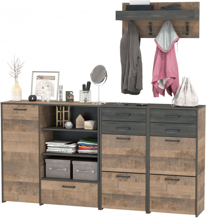 Трувор Прихожая 156, дуб гранж песочный/интра