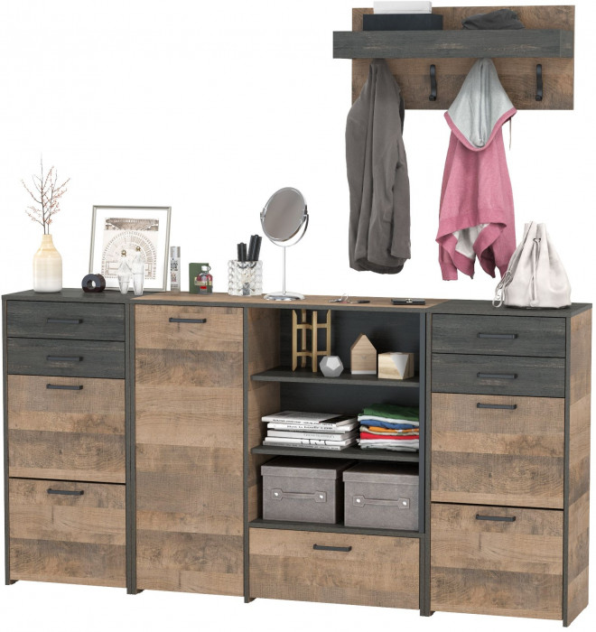 Трувор Прихожая 156, дуб гранж песочный/интра