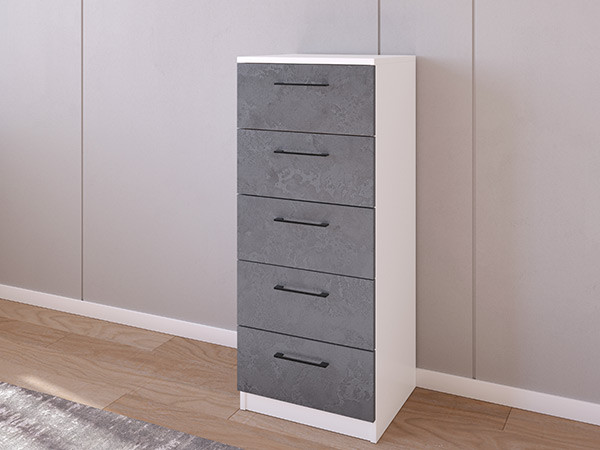 Комод 02/16 45х40х110 Белый/Железный Камень