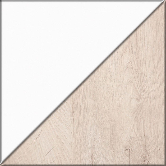 Муссон Кровать 11.41 + ортопед + Комод 13.97 + Тумба ТВ 13.276, цвет белый/чёрный/дуб эндгрейн элегантный, сп. м. 1600х2000 мм., б/м