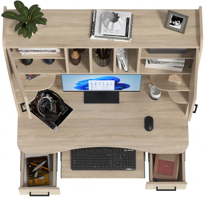 Стол рабочий 6-0604дубсон Бета, дуб сонома