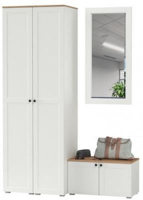 Остин Прихожая 36, белый шагрень/дуб крафт золотой