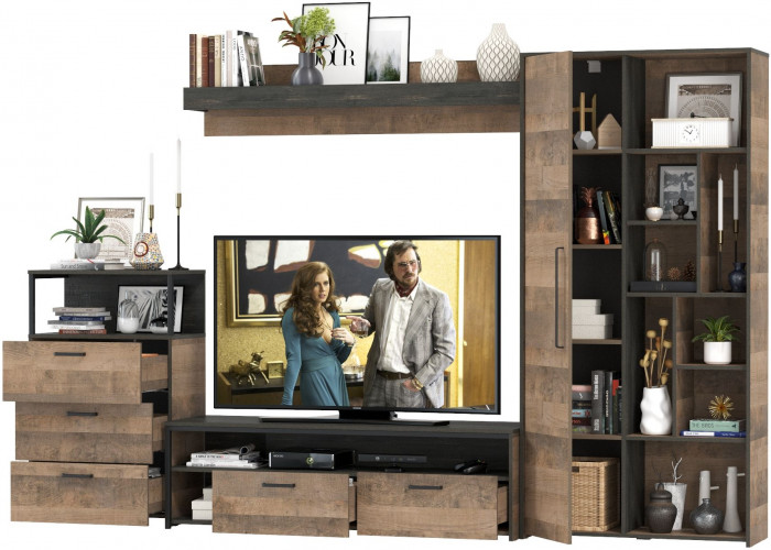 Трувор Гостиная 089, дуб гранж песочный/интра