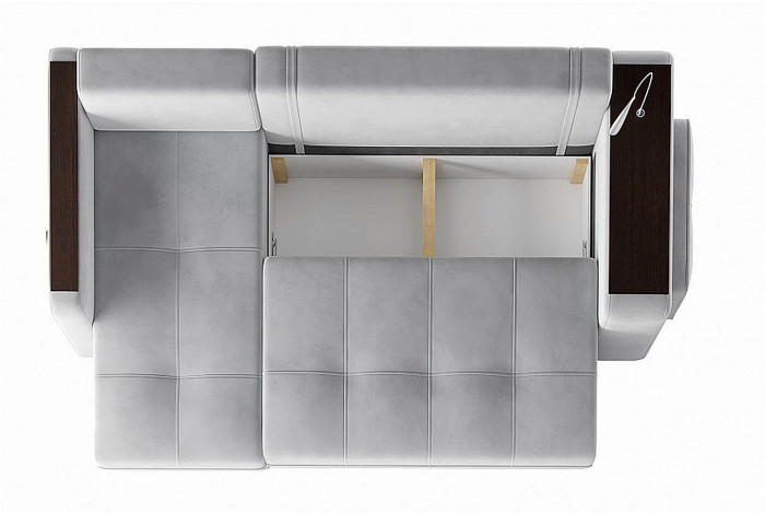 Диван угловой Smart 4 Б3-1Пф-2Т-Б4 Велюр Ультра Смог