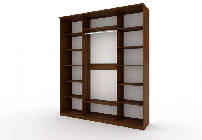 Шкаф купе Модерн 2076х600 3-х дверный 3-х секционный зеркальный с пескоструем №2 венге