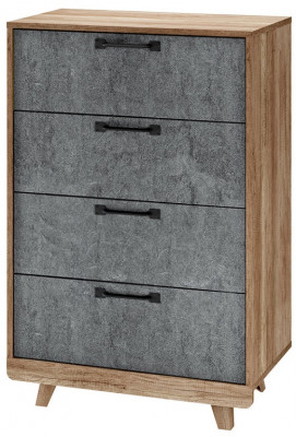 Комод "Мегаполис" КМ-02 Дуб каньон/М18 серый