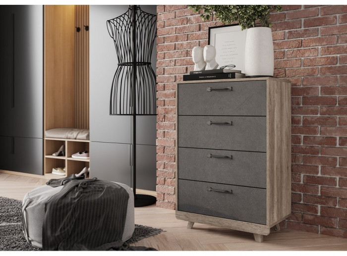 Комод "Мегаполис" КМ-02 Дуб каньон/М18 серый