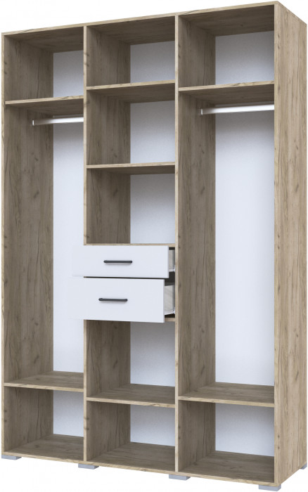 Шкаф 3-х створчатый "Теана" - Крафт серый/МДФ светло-серый