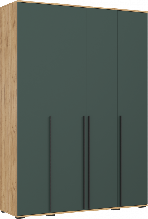 Норд Шкаф 4-х створчатый 1600, Дуб крафт/Изумрудный