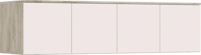 Норд Шкаф 4-х створчатый 1600 с антресолью, Крафт серый/Кашемир