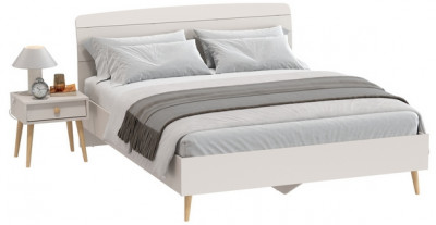 Афина Спальня Кровать 1600 + Тумба прикроватная, кашемир серый