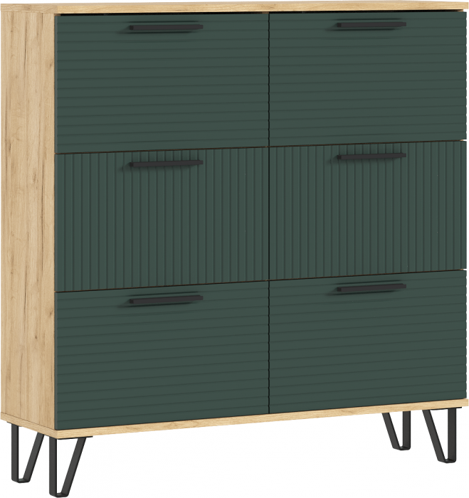 Обувница Флэш, Браш Мени Грин/Крафт