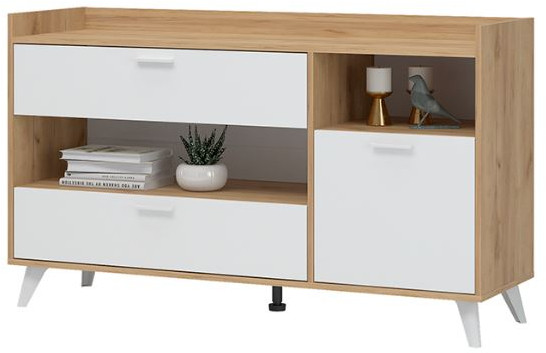 ИРИС КМ-02 Комод (1400х820х425) дуб крафт золото/белый