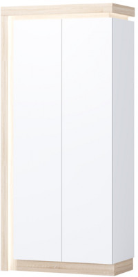 Астра Шкаф №1, Белый глянец/Сонома (подсветка)