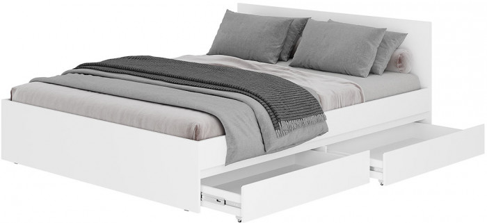 Кровать с основанием 1,6 м Симпл КР-17, Белый