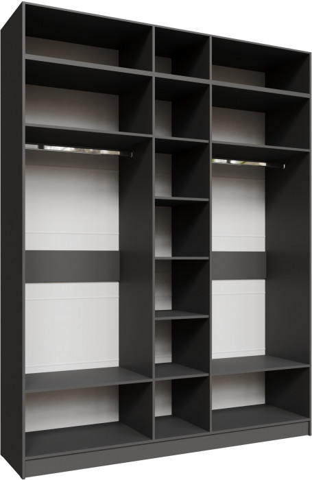 Шкаф 2,0 с антресолью Мадрид, Графит серый