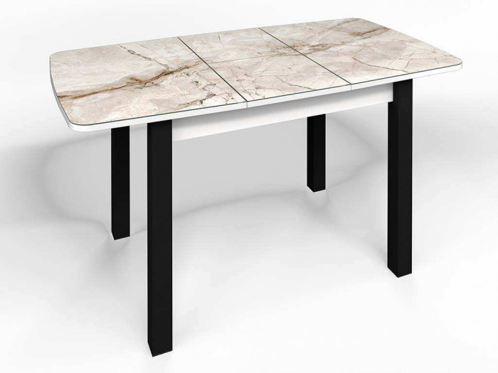 Стол СМ-4 Флорида ноги окрас квадратный белый/черный