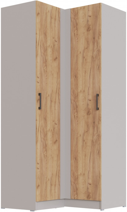 Шкаф угловой Вегас, Кашемир/Дуб крафт золотой