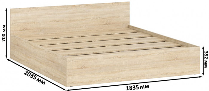 Мори Кровать 1800, дуб сонома