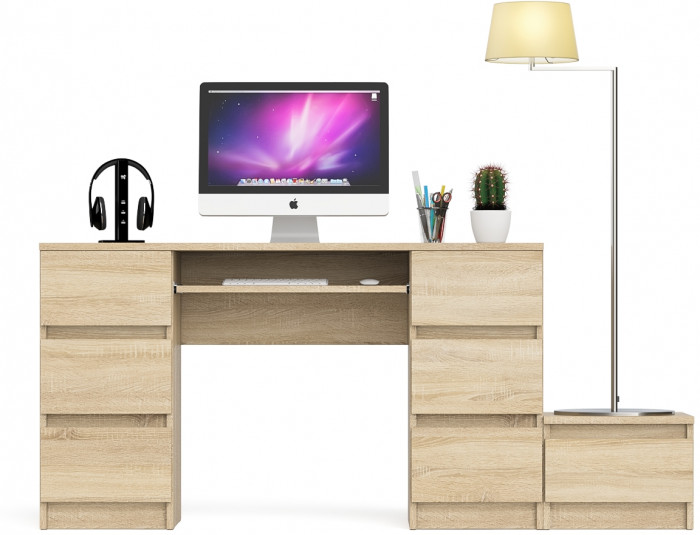 Мори компьютерный стол МС-2 + Тумба ТМП400.1, дуб сонома