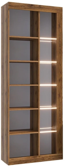 Прага Шкаф-Витрина ЛДСП, делано/Белый глянец