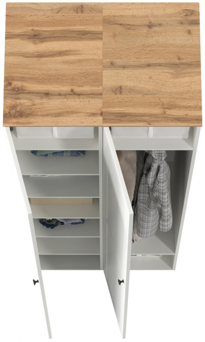 Остин 13.225 Шкаф-пенал 2 шт., белый шагрень/дуб крафт золотой