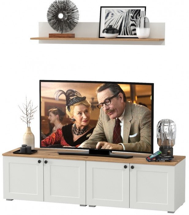 Остин Прихожая 64, цвет белый шагрень/дуб крафт золотой, ШхГхВ 160х41,9х160 см.