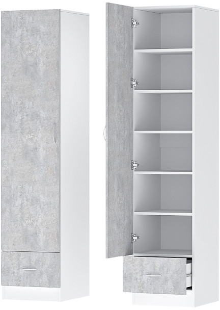 Детский Пенал Бриз ЛДСП, Белый/Цемент светлый