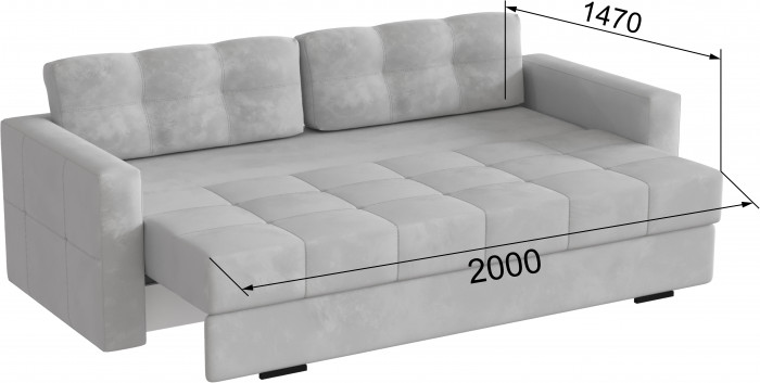 Диван раскладной Брэй светло-серый