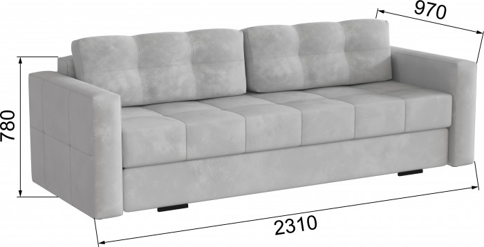 Диван раскладной Брэй светло-серый