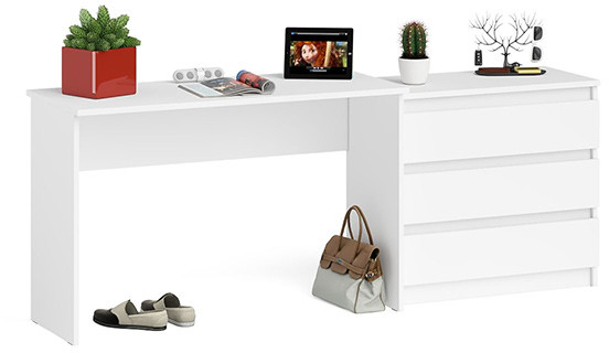 Мори письменный стол МСП1200.1 + Комод МК800.1, белый