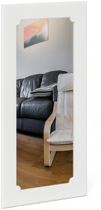 Прихожая П-6 Зеркало, МДФ белое дерево фрезеровка ромб