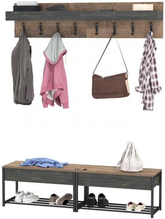 Трувор Прихожая 183, дуб гранж песочный/интра