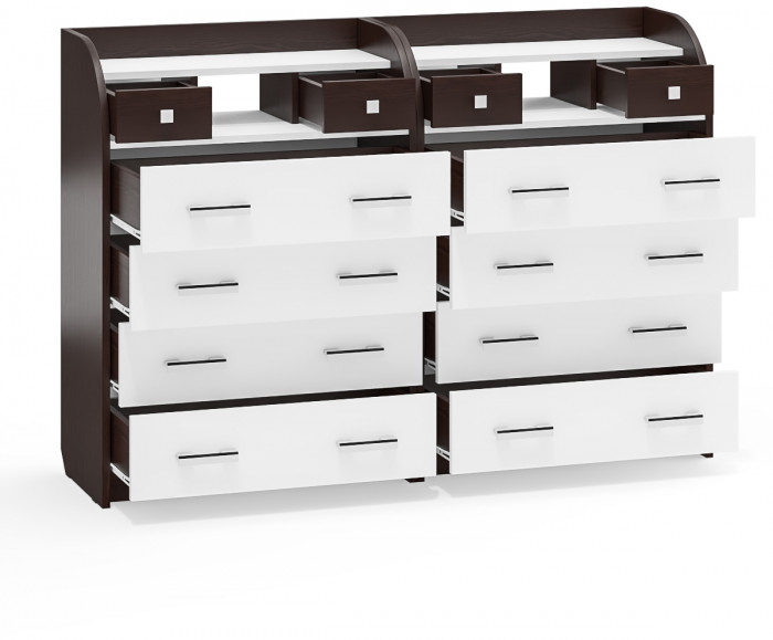 Два комода С-МД-К6 (Шесть), венге/белый шагрень