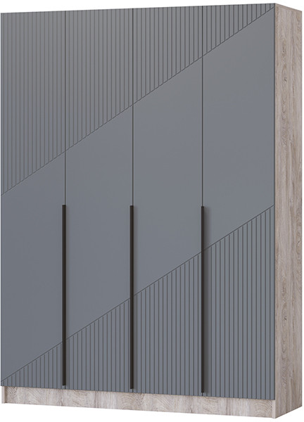 Шкаф Авис 1,6, Дуб эндгрейн/Графит